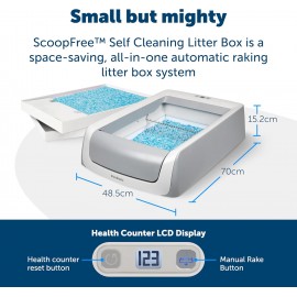 ScoopFree™ Self-Cleaning Litter Box (Second Gen) – Automatic No-Scoop System, Odour-Free Crystal Litter, Disposable Trays