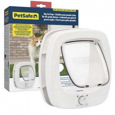 PetSafe White Big Cat Flap – Spacious & Secure Door for Large Cats & Small Dogs