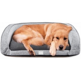 Ohana Boston antibacterial breathable bolstered large grey dog bed