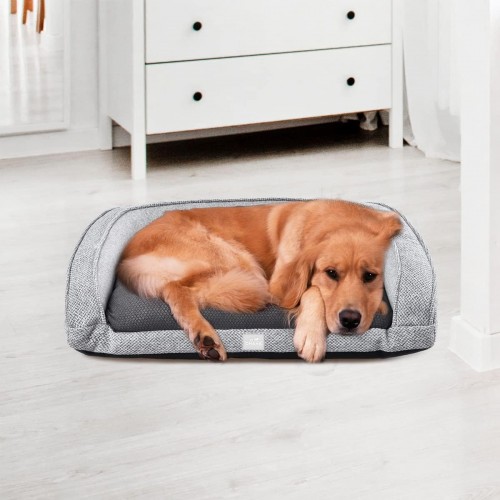 Ohana Boston antibacterial breathable bolstered large grey dog bed