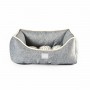 Ohana Athens Square Linen Fur-Lined Medium Grey Dog Bed