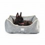 Ohana Athens Square Linen Fur-Lined Medium Grey Dog Bed