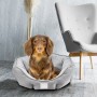Large Grey Dog Bed Antibacterial Breathable Scalloped