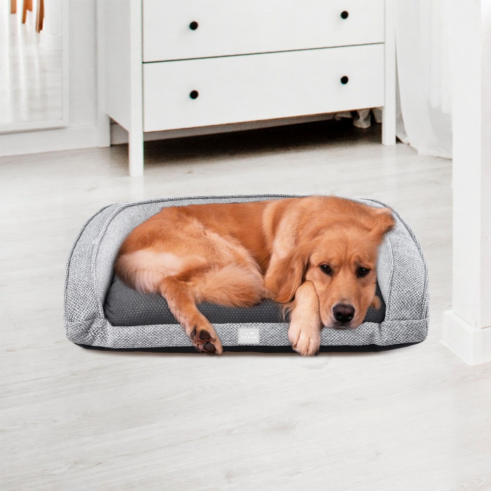 Antibacterial Bolstered Extra large Dog Bed Grey XL