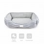 Puppy Bed OHANA Florence Square Blue Stripe Medium