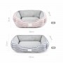 Puppy Bed OHANA Florence Square Blue Stripe Medium