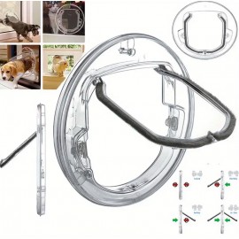 4-Way Locking Pet Door for Cats & Small Dogs – Clear Flap for Glass or Window Installation