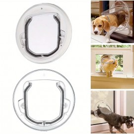 4-Way Locking Pet Door for Cats & Small Dogs – Clear Flap for Glass or Window Installation