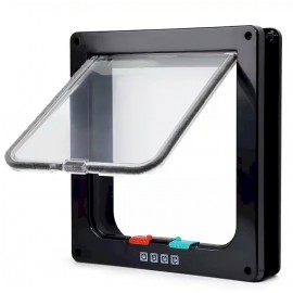 Large - 4-Way Locking Cat Door Flap – Black