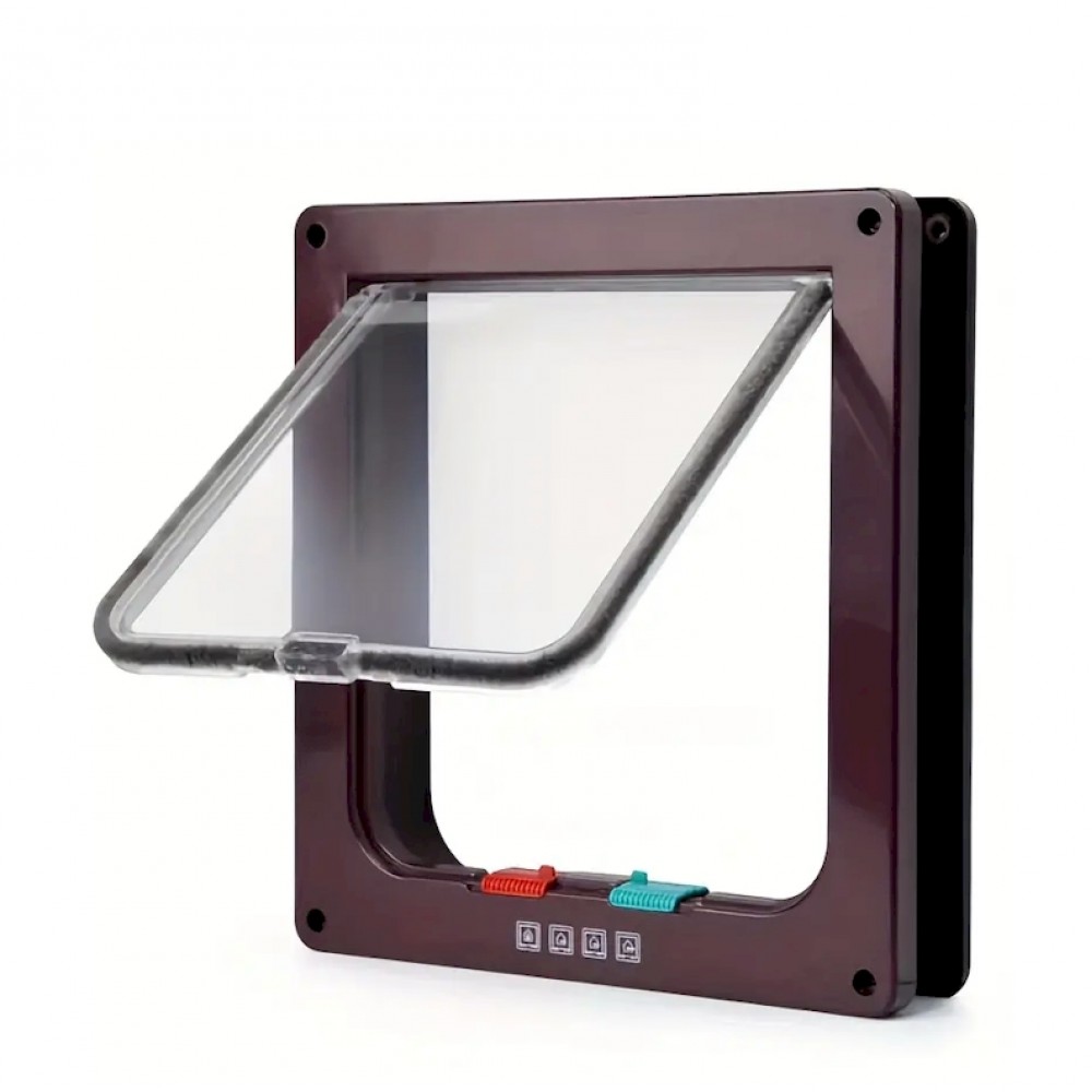 Medium - 4-Way Locking Cat Door Flap – Brown