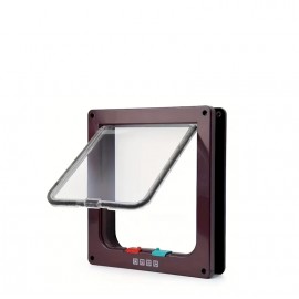 Small - 4-Way Locking Cat Door Flap – Brown