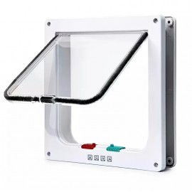 Large - 4-Way Locking Cat Door Flap – White