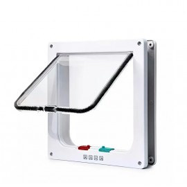 Medium - 4-Way Locking Cat Door Flap – White