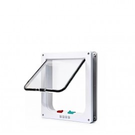 Small - 4-Way Locking Cat Door Flap – White