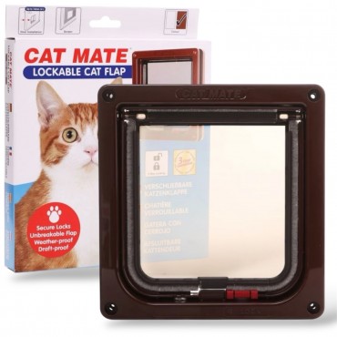 Cat Mate Standard Locking Cat Flap - Brown 304B
