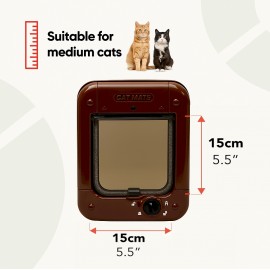 Closer Pets - Cat Mate Microchip Cat Flap - Brown - 360B