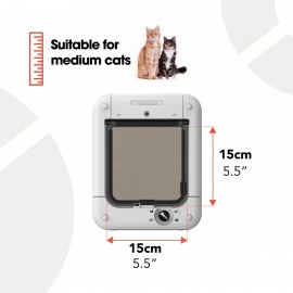 Closer Pets - Cat Mate Microchip Cat Flap - White - 360W