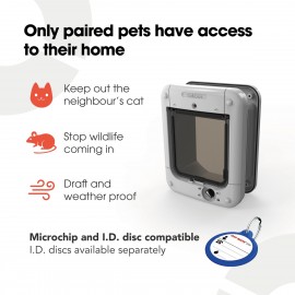 Closer Pets - Cat Mate Microchip Cat Flap - White - 360W