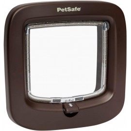 PetSafe Manual Brown 4-Way Locking Cat Flap – Secure & Easy-to-Install Cat Door
