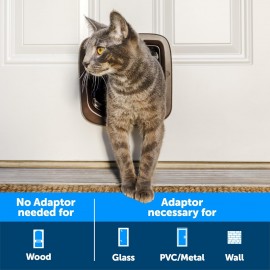 PetSafe Manual Brown 4-Way Locking Cat Flap – Secure & Easy-to-Install Cat Door