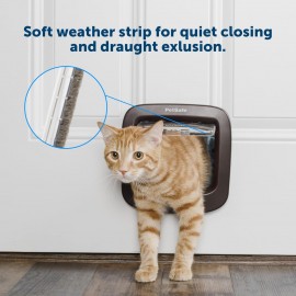PetSafe Manual Brown 4-Way Locking Cat Flap – Secure & Easy-to-Install Cat Door