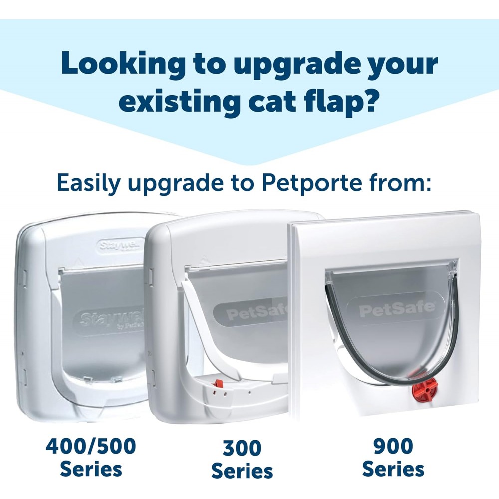 Image showcasing PetPorte Smart Microchip Cat Flap – White Secure Door