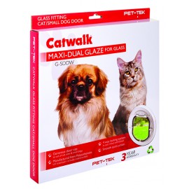 Pet-Tek Glass Fitting Maxi Dual Glaze Pet Door – White (G-SDDW)