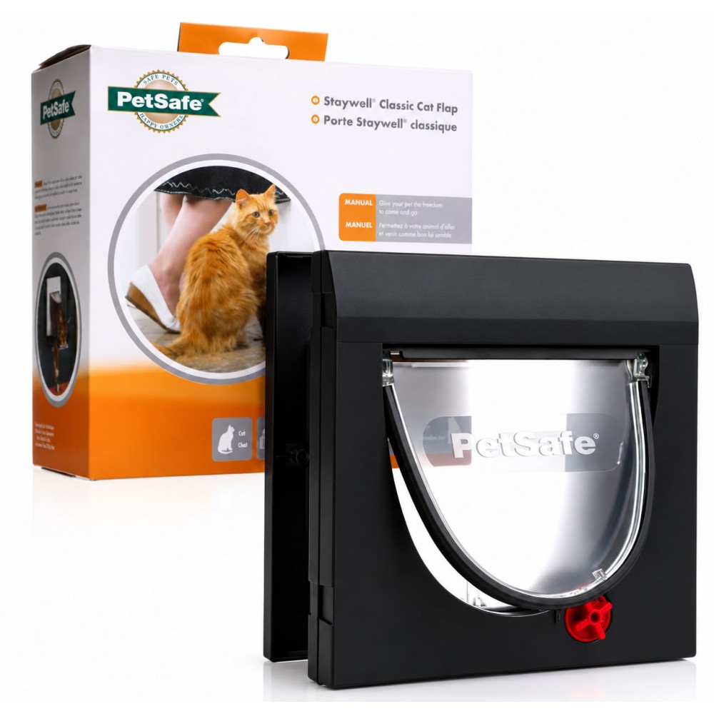 lassic Black 4-Way Locking Cat Flap 