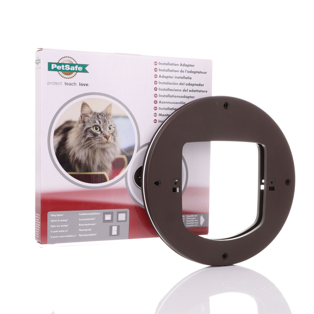 Installation Adaptor for Petsafe Microchip & 4 Way Cat Flap - Brown