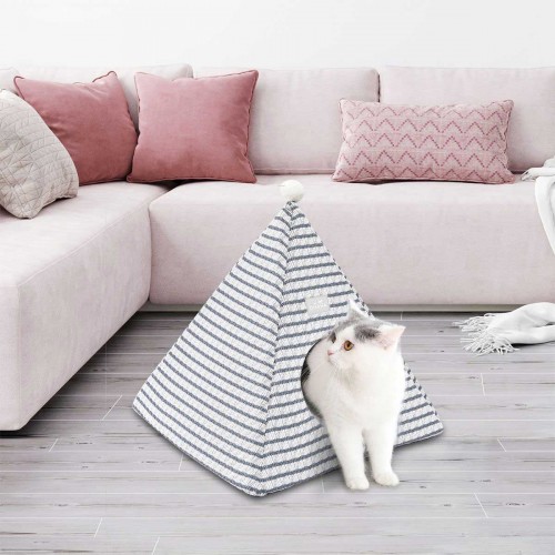 Teepee Cat Tent Bed Blue
