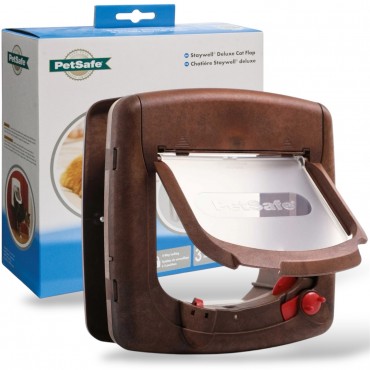 Staywell 420 Deluxe Magnetic Cat Flap -  Woodgrain by PetSafe