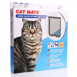 Cat Mate 357 Large Cat Small Dog Slimline Profile Glass Fitting Cat Flap CatMate 