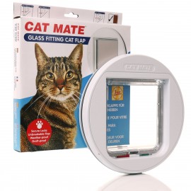 Cat Mate 210W Glass-Fitting Cat Flap – 4-Way Locking, Slimline & Secure (245mm)