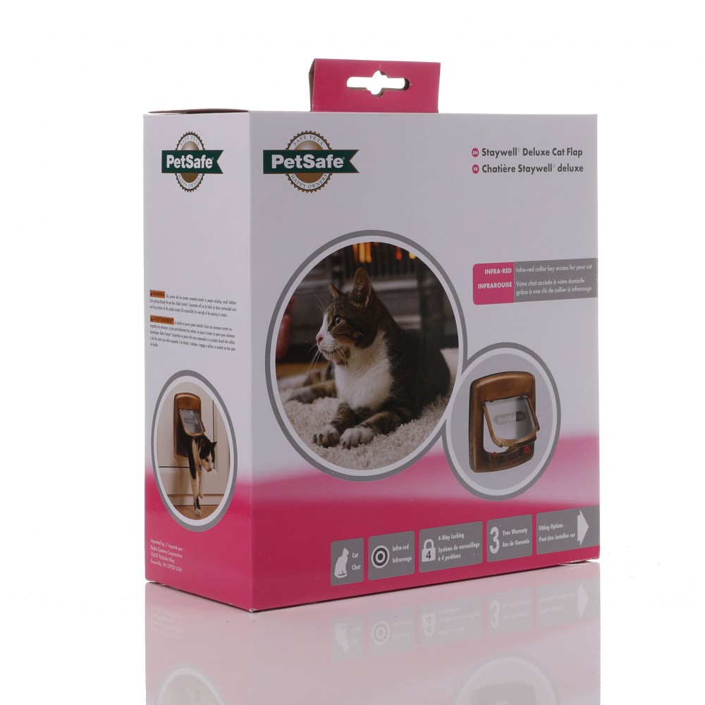 Staywell Infra Red Cat Flap 520ef Brown Woodgrain PetSafe