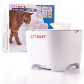 Cat Mate Shell Water Fountain White For Cats & Small Dogs 