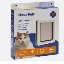 Cat Mate Large Cat Flap – 4-Way Lock, White | Secure & Weatherproof 221W Cat Mate Large Cat Flap – 4-Way Lock, White | Secure & Weatherproof 221W