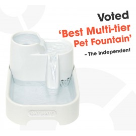 Cat Mate 3-Level Water Fountain for Cats & Small Dogs – Ultra-Quiet, 2L Capacity (Model 335W)