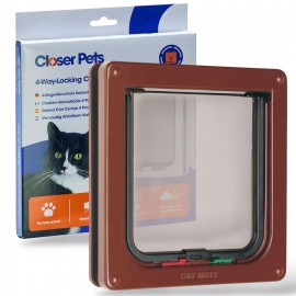 Cat Mate Brown 4 Way Locking Cat Flap - 309B