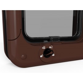 Cat Mate Rotary 4-Way Locking Cat Flap – Brown (Model 358BR)
