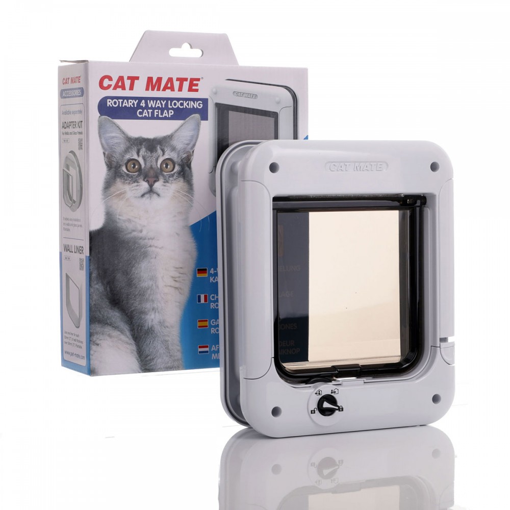 Cat Mate Rotary 4-Way Locking Cat Flap – White (Model 358W)