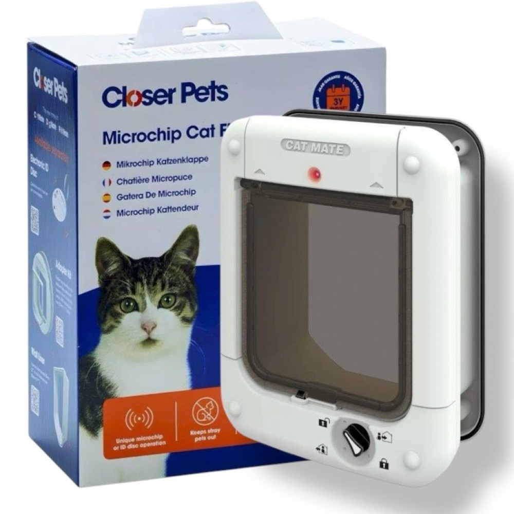 Closer Pets - Cat Mate Microchip Cat Flap - White - 360W