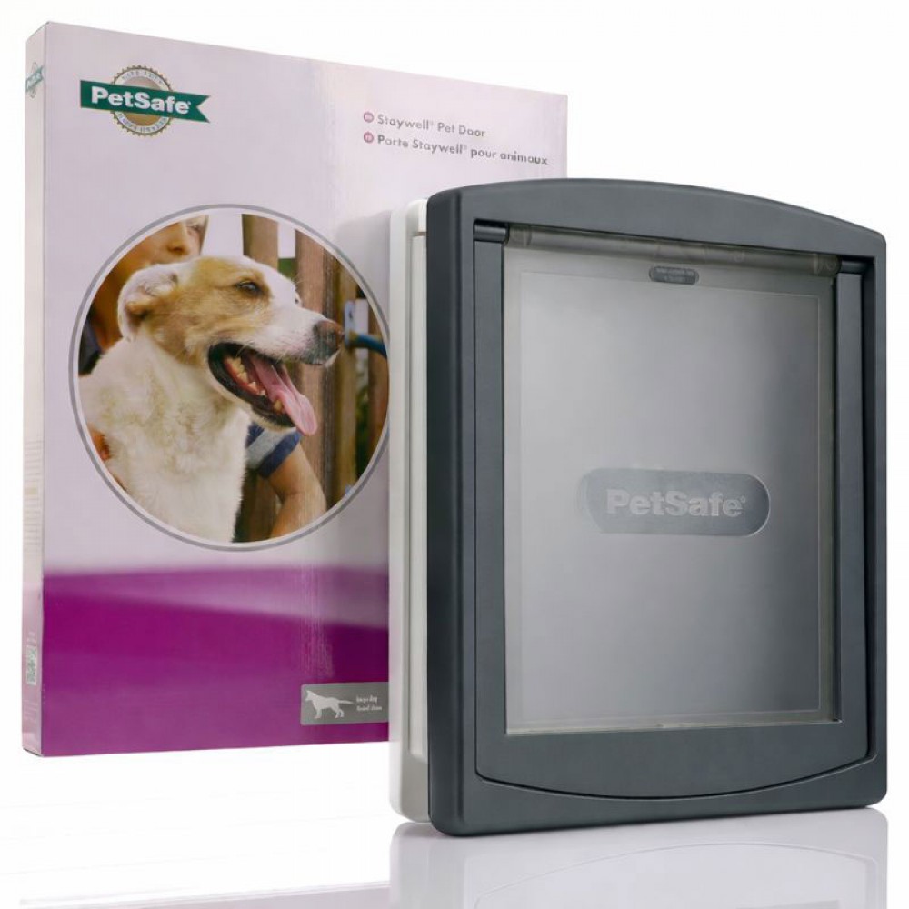 Large Dog Door - Anthracite Grey On White Ral 7016 