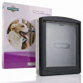 Large Dog Door - Black On White Ral 7016 