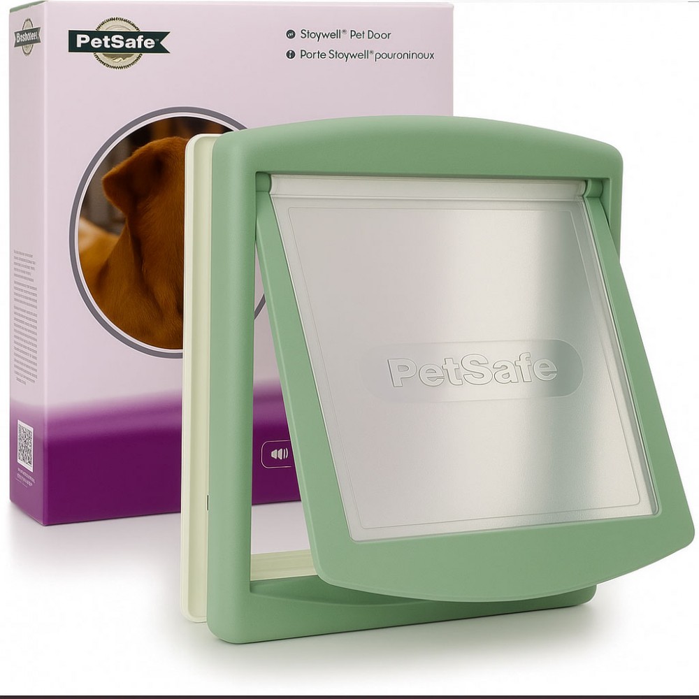 Medium Dog Door - Chartwell Green & White Inside