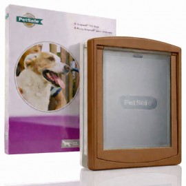 Large Dog Door - Oak caramel On White