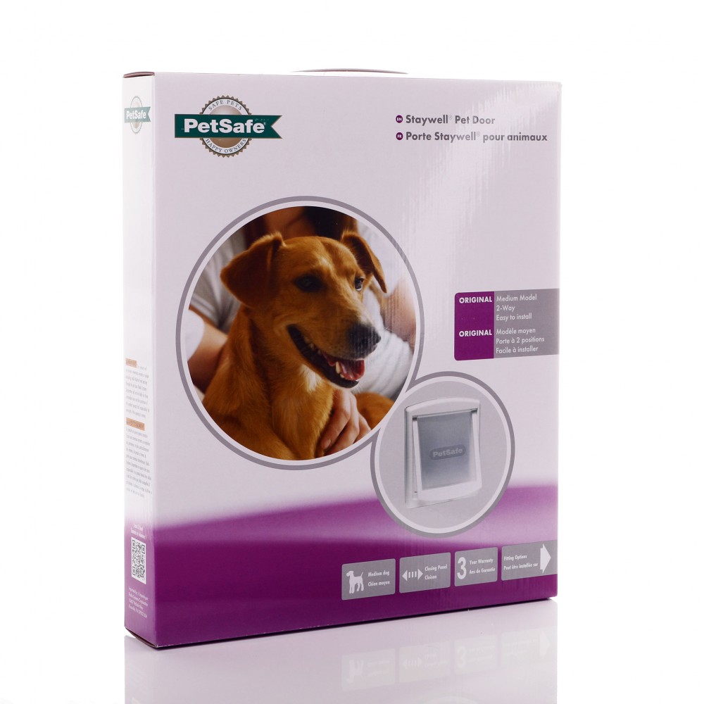 Staywell PetSafe 740ef Medium Dog Flap White Frame Clear Flap