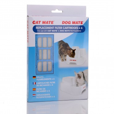 (x 6) Filters Petmate Water Fountain Replacement Filter Cartridge