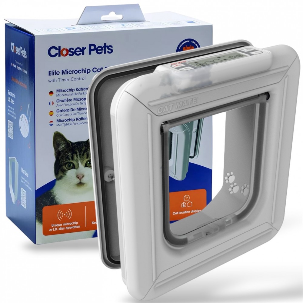 Cat Mate Elite Microchip Cat Flap with Timer Control (Model 355W) – Secure & Smart Access for Your Cat