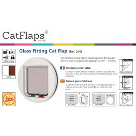 Cat Mate 210w Glass Fitting 4 Way Locking Slimline Profile Cat Flap