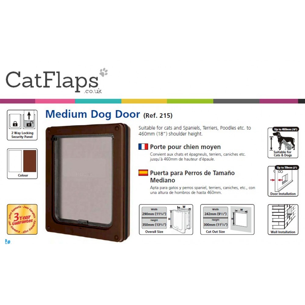 Dog Mate 215 Medium Dog Flap Brown